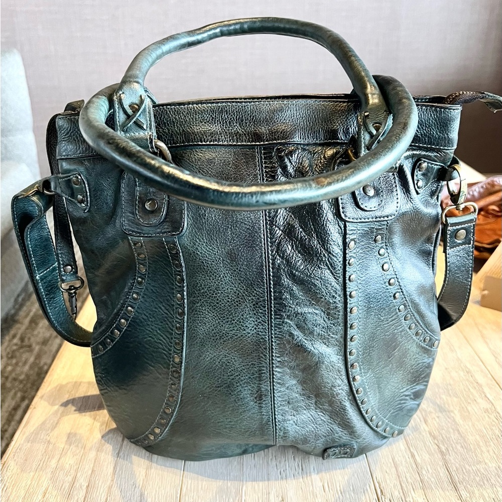 Bed Stu Dark Green Leather Crossbody Bag - Picture 3 of 9